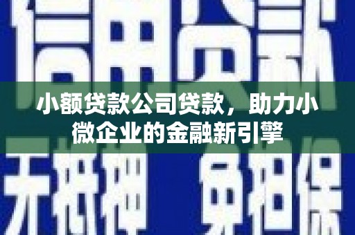 长泰小额贷款公司贷款，助力小微企业的金融新引擎