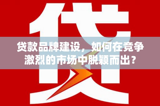 长泰贷款品牌建设，如何在竞争激烈的市场中脱颖而出？