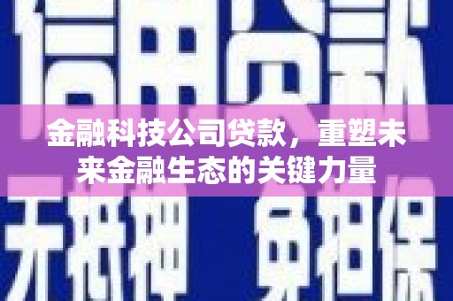 长泰金融科技公司贷款，重塑未来金融生态的关键力量